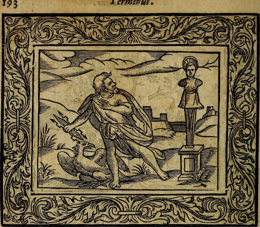 An illustration from Minerva Britanna Or A Garden Of Heroical Deuises, furnished, and adorned with Emblemes and Impresa's of sundry natures, 1612, leaf 217