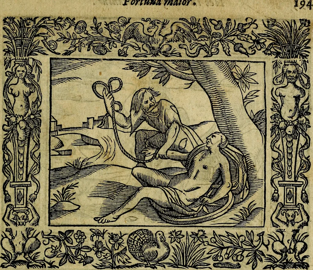 An illustration from Minerva Britanna Or A Garden Of Heroical Deuises, furnished, and adorned with Emblemes and Impresa's of sundry natures, 1612, leaf 218