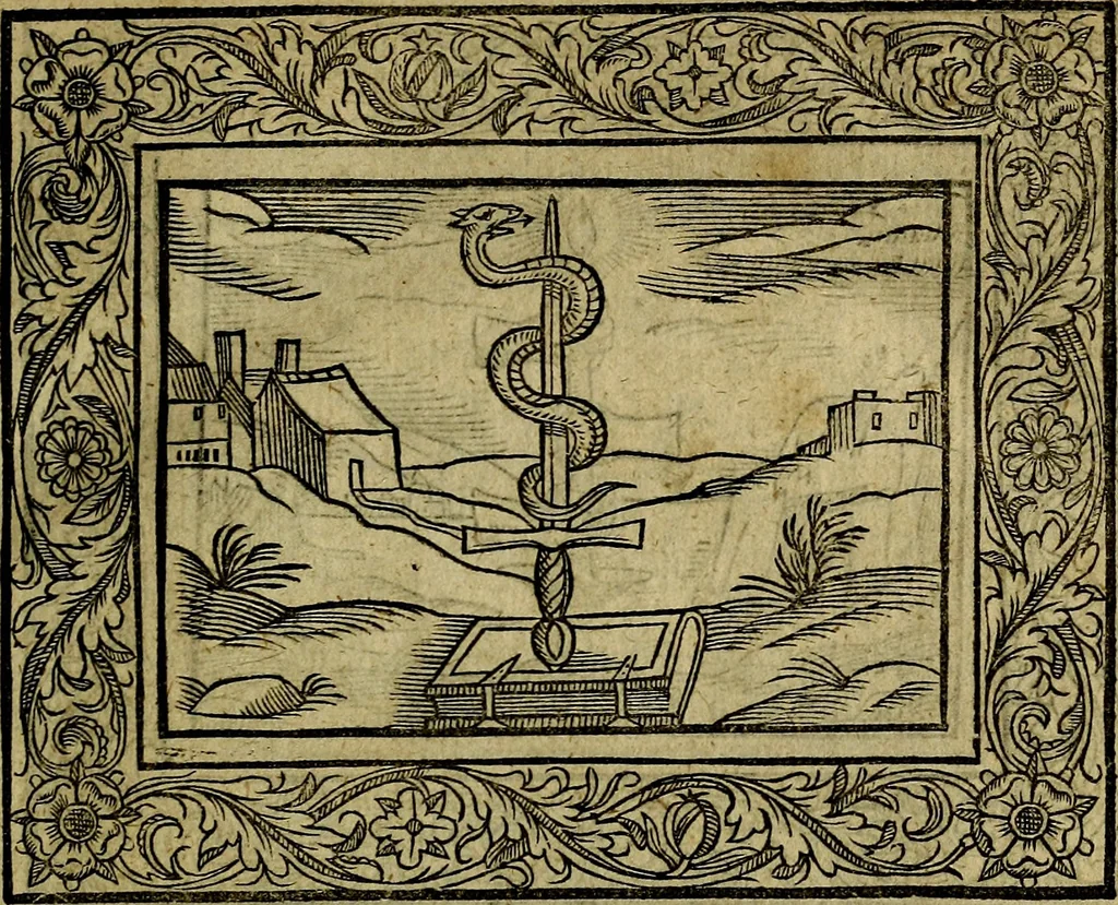 An illustration from Minerva Britanna Or A Garden Of Heroical Deuises, furnished, and adorned with Emblemes and Impresa's of sundry natures, 1612, leaf 22