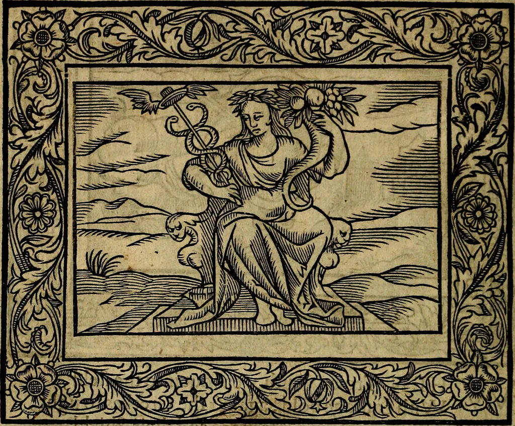 An illustration from Minerva Britanna Or A Garden Of Heroical Deuises, furnished, and adorned with Emblemes and Impresa's of sundry natures, 1612, leaf 45