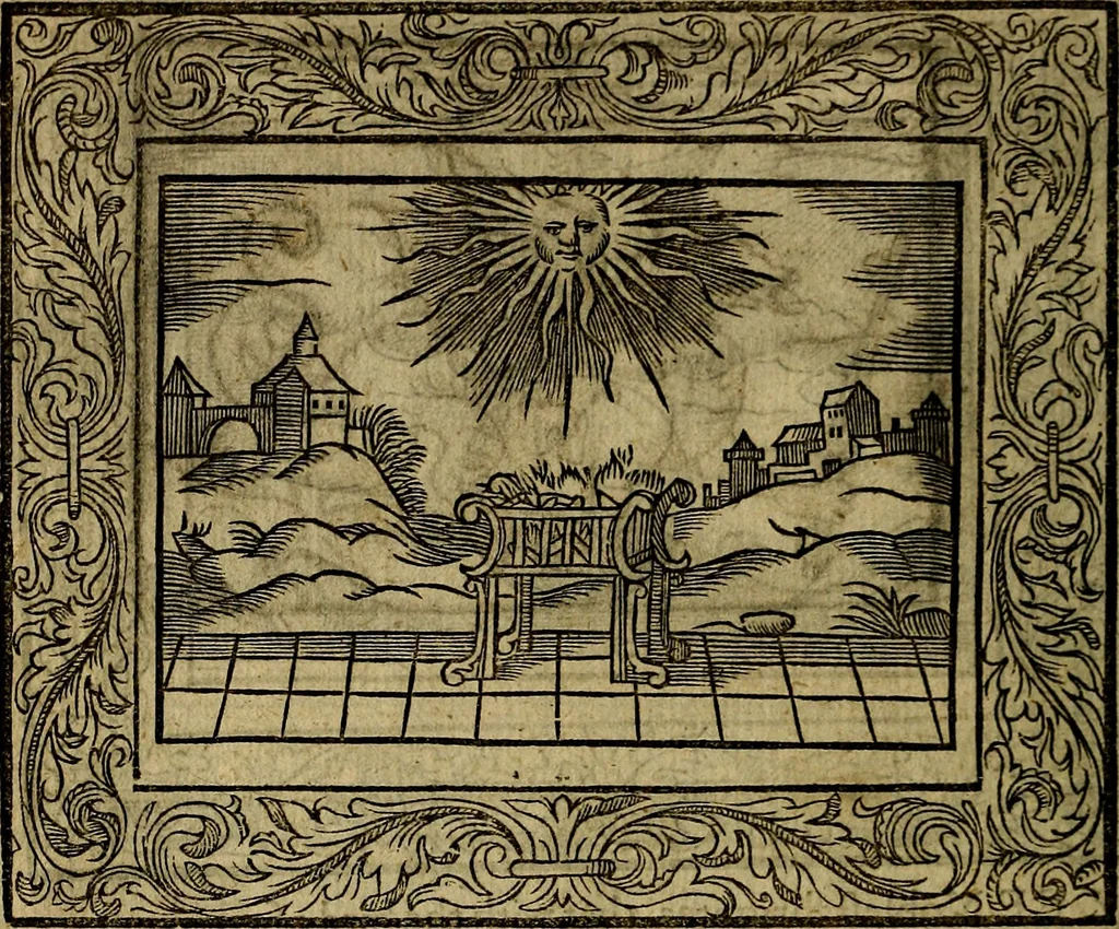 An illustration from Minerva Britanna Or A Garden Of Heroical Deuises, furnished, and adorned with Emblemes and Impresa's of sundry natures, 1612, leaf 49