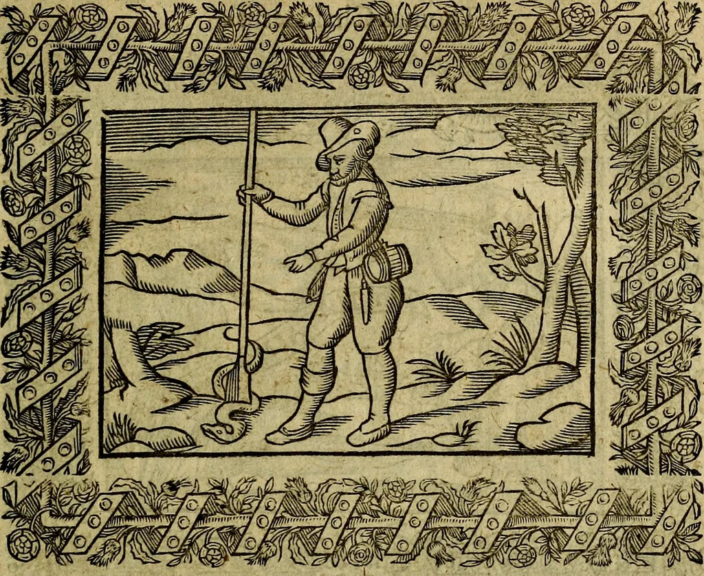 An illustration from Minerva Britanna Or A Garden Of Heroical Deuises, furnished, and adorned with Emblemes and Impresa's of sundry natures, 1612, leaf 54