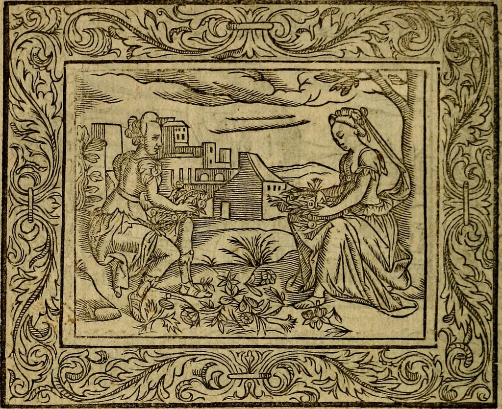 An illustration from Minerva Britanna Or A Garden Of Heroical Deuises, furnished, and adorned with Emblemes and Impresa's of sundry natures, 1612, leaf 57