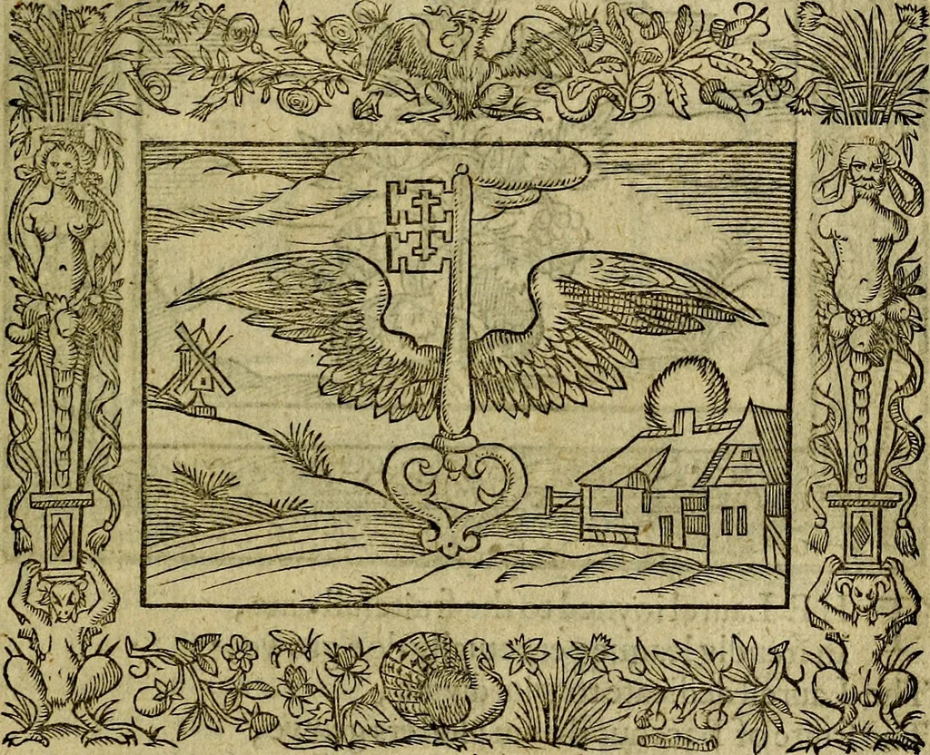 An illustration from Minerva Britanna Or A Garden Of Heroical Deuises, furnished, and adorned with Emblemes and Impresa's of sundry natures, 1612, leaf 58