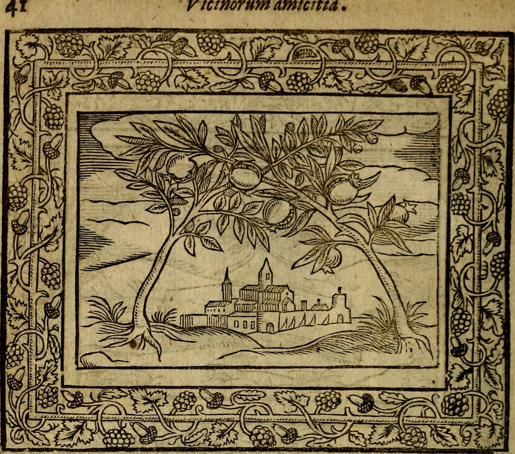 An illustration from Minerva Britanna Or A Garden Of Heroical Deuises, furnished, and adorned with Emblemes and Impresa's of sundry natures, 1612, leaf 61