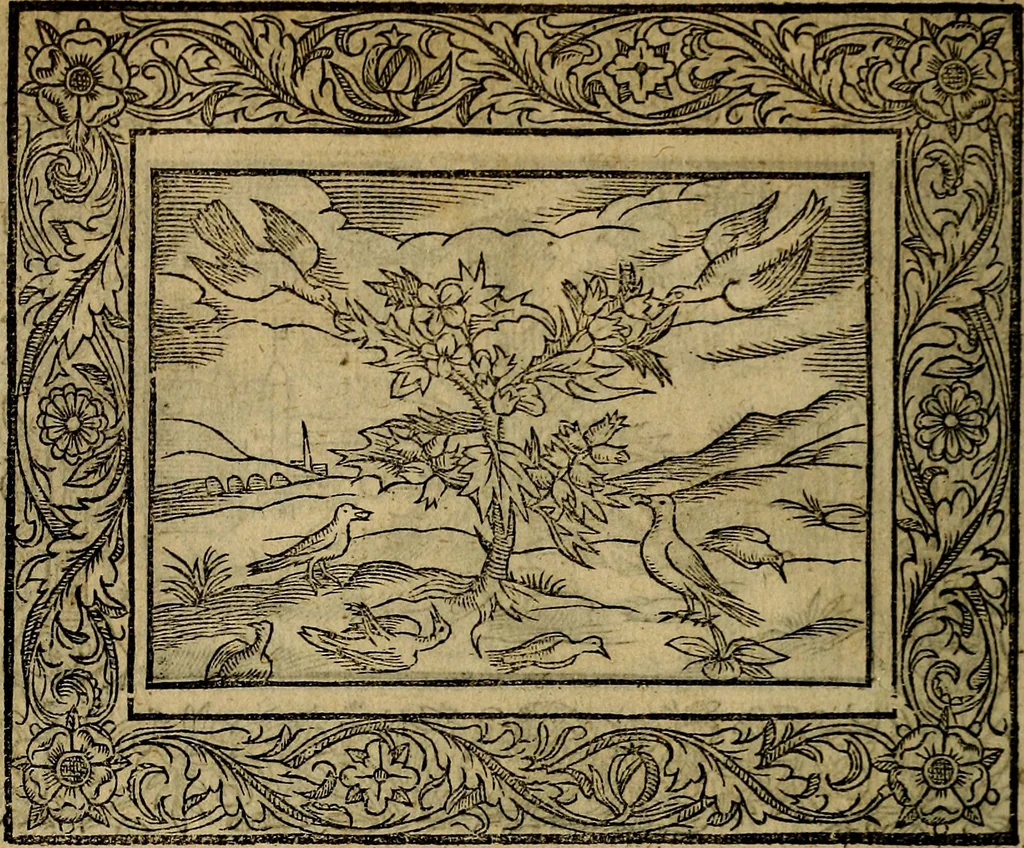 An illustration from Minerva Britanna Or A Garden Of Heroical Deuises, furnished, and adorned with Emblemes and Impresa's of sundry natures, 1612, leaf 71
