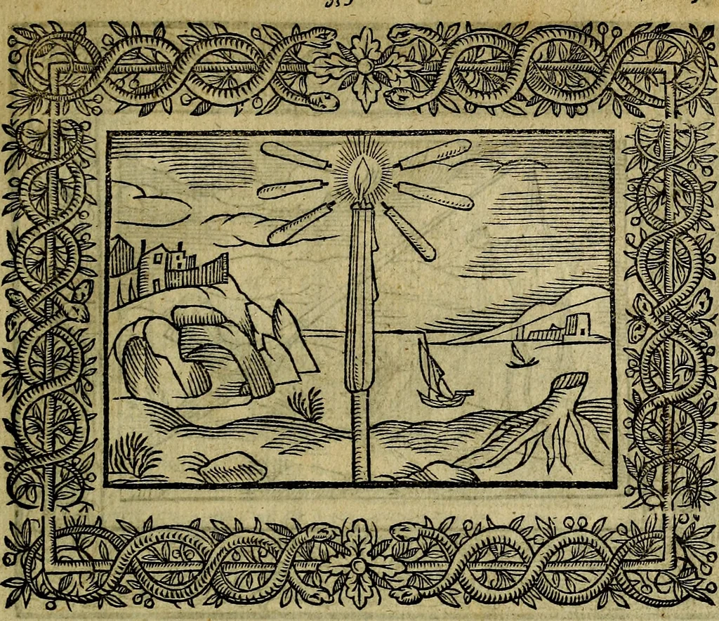An illustration from Minerva Britanna Or A Garden Of Heroical Deuises, furnished, and adorned with Emblemes and Impresa's of sundry natures, 1612, leaf 72