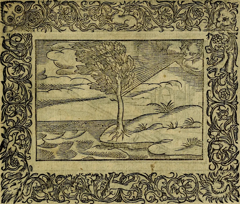 An illustration from Minerva Britanna Or A Garden Of Heroical Deuises, furnished, and adorned with Emblemes and Impresa's of sundry natures, 1612, leaf 80