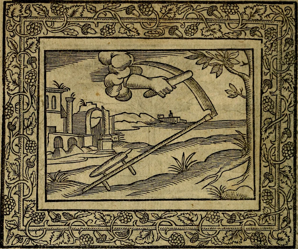 An illustration from Minerva Britanna Or A Garden Of Heroical Deuises, furnished, and adorned with Emblemes and Impresa's of sundry natures, 1612, leaf 81