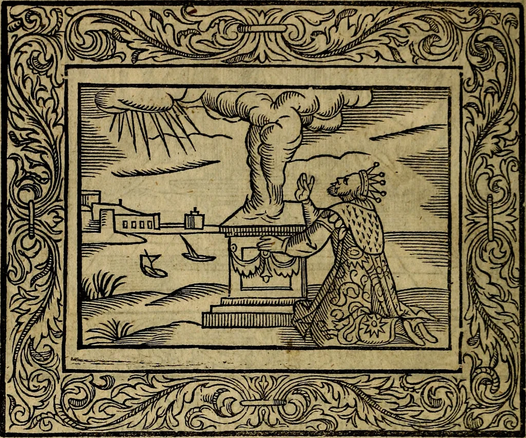An illustration from Minerva Britanna Or A Garden Of Heroical Deuises, furnished, and adorned with Emblemes and Impresa's of sundry natures, 1612, leaf 85