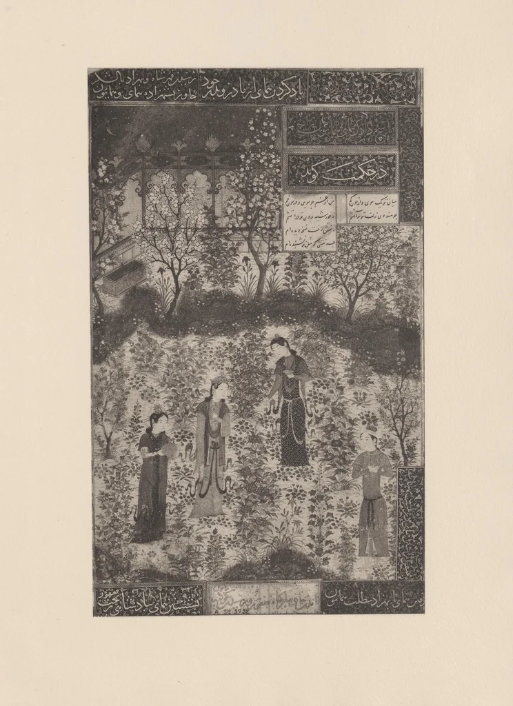 An illustration from Miniatures persanes : tirées des collections de MM. Henry d'Allemagne, Claude Anet, Henri Aubry..., 1913, leaf 351