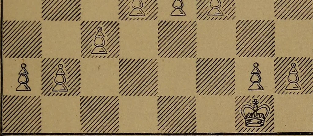 An illustration from The minor tactics of chess; a treatise on the development of the forces in obedience to strategic principle, 1901, leaf 110