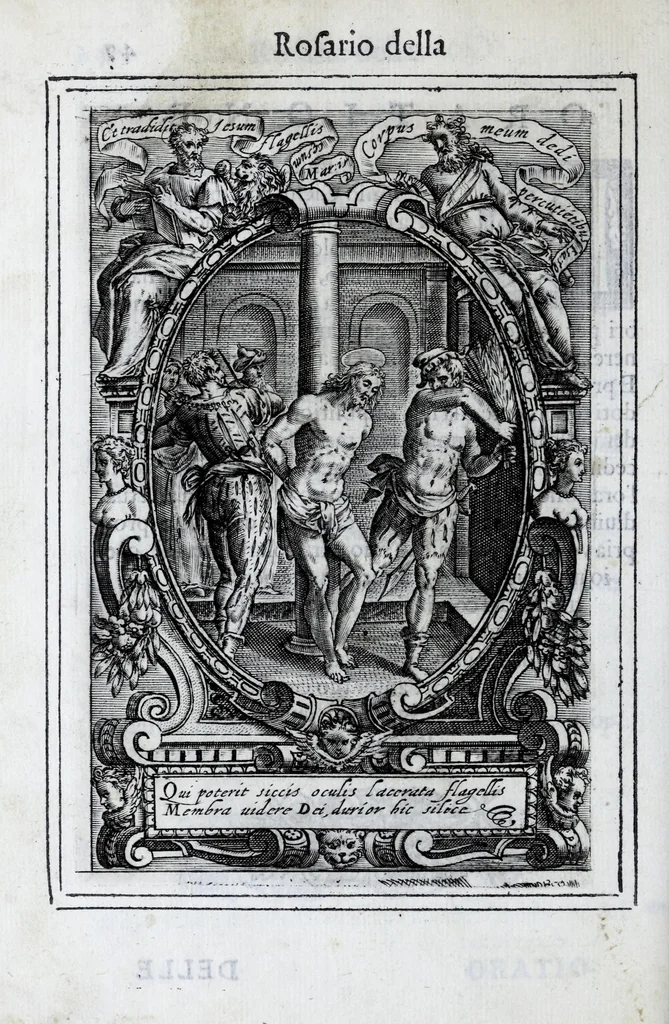 An illustration from Miracoli della Sac.ma Vergine Maria : seguiti a benefitio di quelli che sono stati deuoti della Compagnia del Sant.mo Rosario, 1587, leaf 106