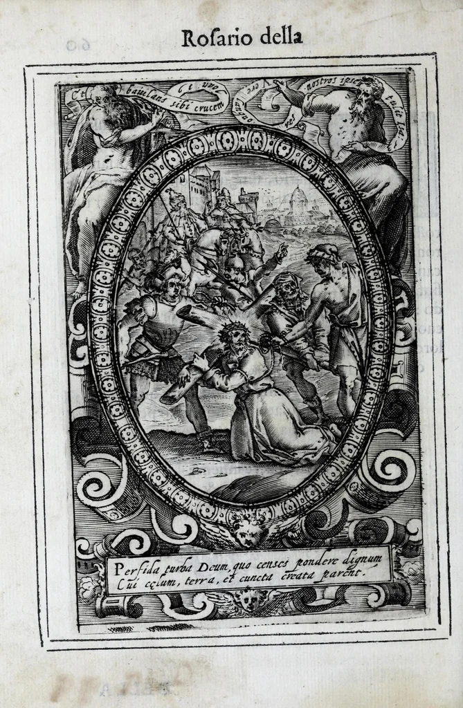An illustration from Miracoli della Sac.ma Vergine Maria : seguiti a benefitio di quelli che sono stati deuoti della Compagnia del Sant.mo Rosario, 1587, leaf 132