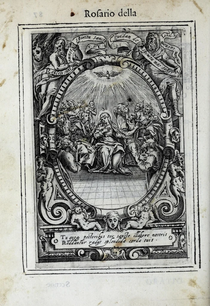 An illustration from Miracoli della Sac.ma Vergine Maria : seguiti a benefitio di quelli che sono stati deuoti della Compagnia del Sant.mo Rosario, 1587, leaf 188