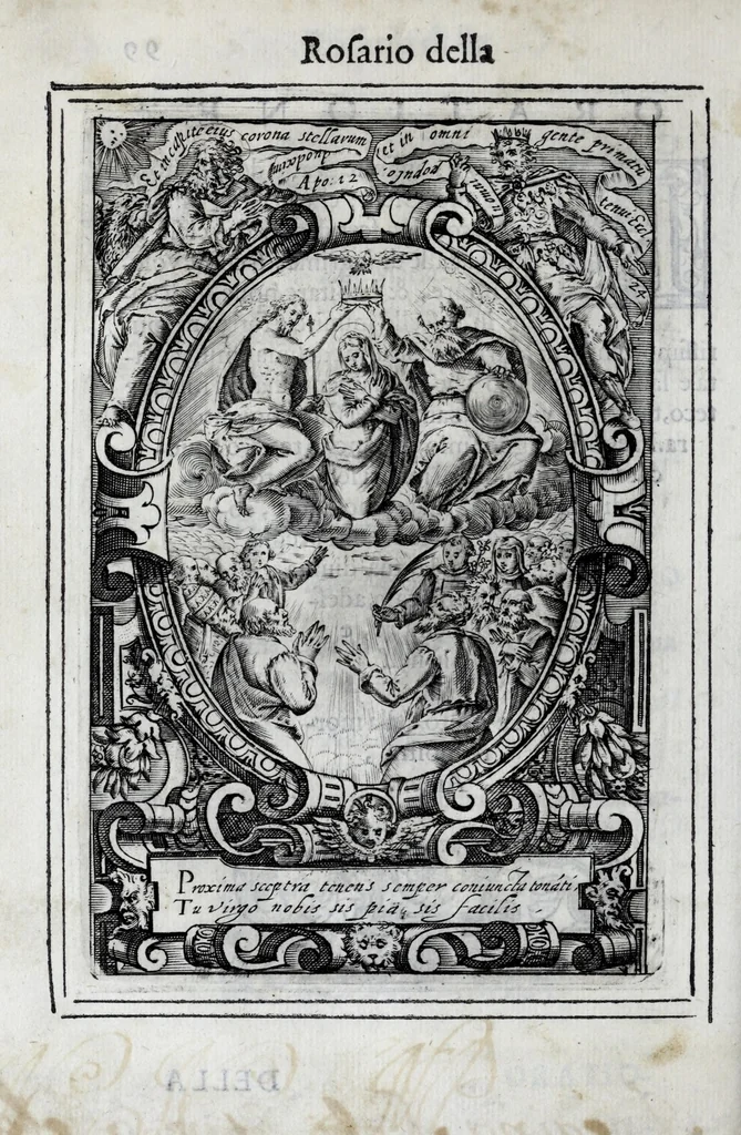 An illustration from Miracoli della Sac.ma Vergine Maria : seguiti a benefitio di quelli che sono stati deuoti della Compagnia del Sant.mo Rosario, 1587, leaf 212