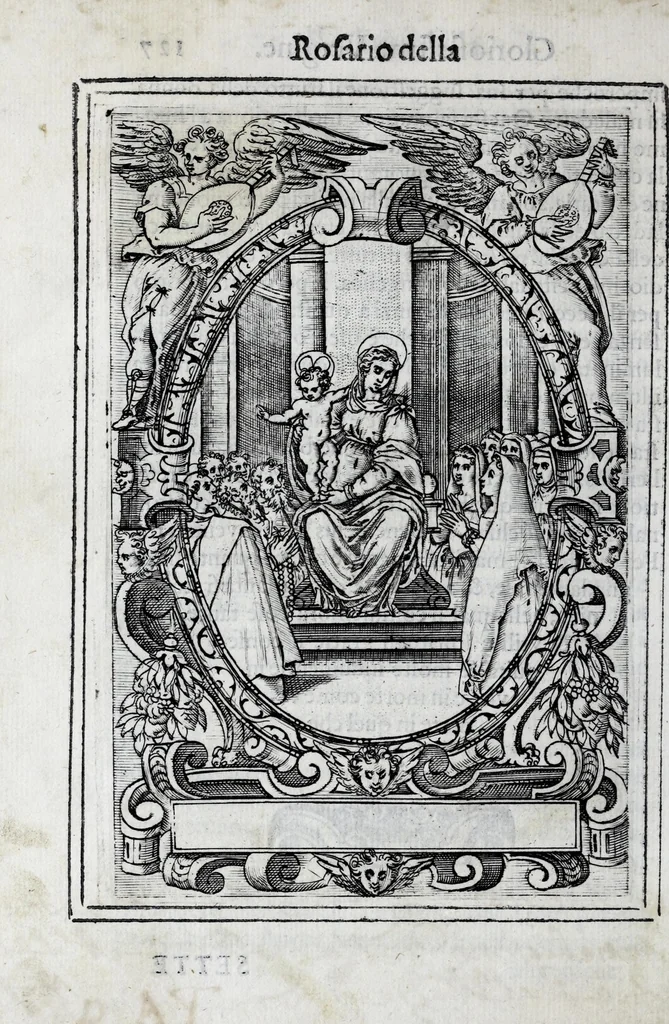 An illustration from Miracoli della Sac.ma Vergine Maria : seguiti a benefitio di quelli che sono stati deuoti della Compagnia del Sant.mo Rosario, 1587, leaf 270