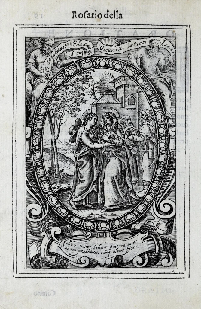 An illustration from Miracoli della Sac.ma Vergine Maria : seguiti a benefitio di quelli che sono stati deuoti della Compagnia del Sant.mo Rosario, 1587, leaf 50