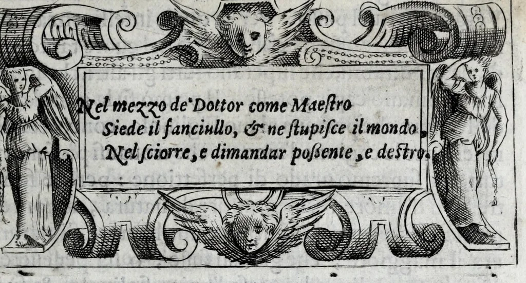 An illustration from Miracoli della Sac.ma Vergine Maria : seguiti a benefitio di quelli che sono stati deuoti della Compagnia del Sant.mo Rosario, 1587, leaf 81