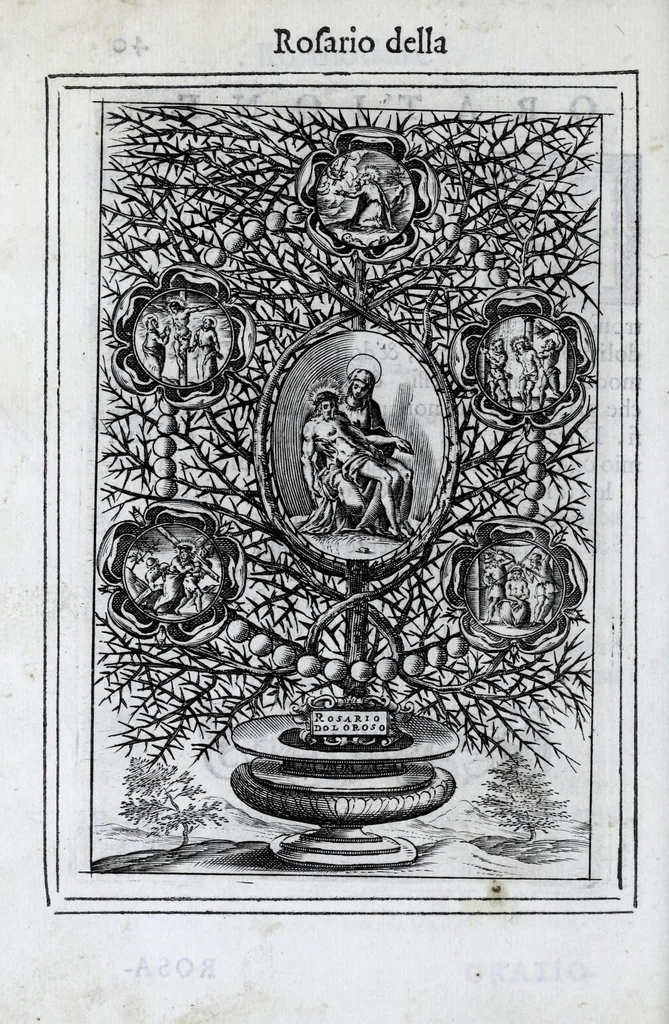 An illustration from Miracoli della Sac.ma Vergine Maria : seguiti a benefitio di quelli che sono stati deuoti della Compagnia del Sant.mo Rosario, 1587, leaf 92