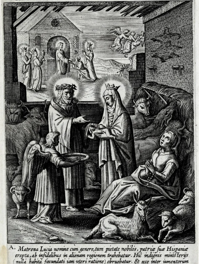 An illustration from Miracvla et beneficia SS. Rosario virginis matris devotis a Deo opt. max. collata, 1610, leaf 27