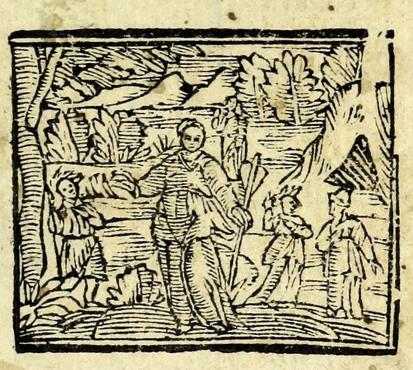 An illustration from Mirinda : favola pastorale, 1619, leaf 3