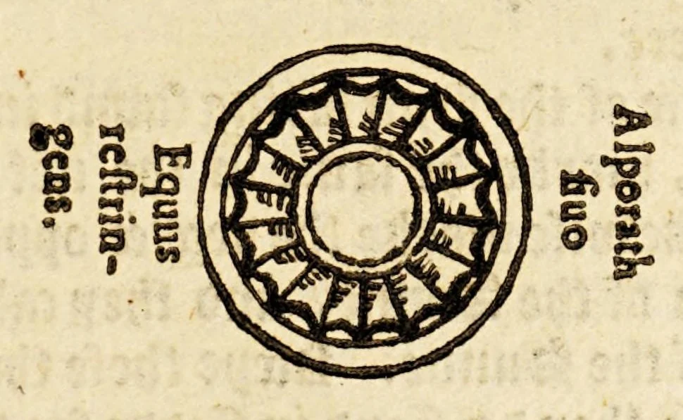 An illustration from A mirror for mathematiques: : a golden gem for geometricians: a sure safety for saylers, and an auncient antiquary for astronomers and astrologians. Contayning also an order howe to make an astronimicall instrument, called the astrolab, vvith the vse thereof. Also a playne and most easie instruction for erection of a figure for the 12. houses of the heauens. A work most profitable for all such as are students in astrenomie, & geometrie, and generally most necessarie for all learners in mathematicall artes. The contents of which booke you shall find in the next page., 1587, leaf 23