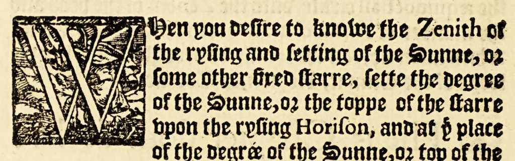 An illustration from A mirror for mathematiques: : a golden gem for geometricians: a sure safety for saylers, and an auncient antiquary for astronomers and astrologians. Contayning also an order howe to make an astronimicall instrument, called the astrolab, vvith the vse thereof. Also a playne and most easie instruction for erection of a figure for the 12. houses of the heauens. A work most profitable for all such as are students in astrenomie, & geometrie, and generally most necessarie for all learners in mathematicall artes. The contents of which booke you shall find in the next page., 1587, leaf 40