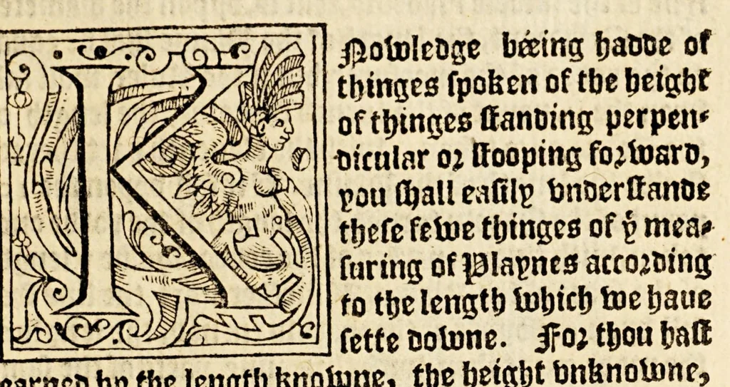 An illustration from A mirror for mathematiques: : a golden gem for geometricians: a sure safety for saylers, and an auncient antiquary for astronomers and astrologians. Contayning also an order howe to make an astronimicall instrument, called the astrolab, vvith the vse thereof. Also a playne and most easie instruction for erection of a figure for the 12. houses of the heauens. A work most profitable for all such as are students in astrenomie, & geometrie, and generally most necessarie for all learners in mathematicall artes. The contents of which booke you shall find in the next page., 1587, leaf 59