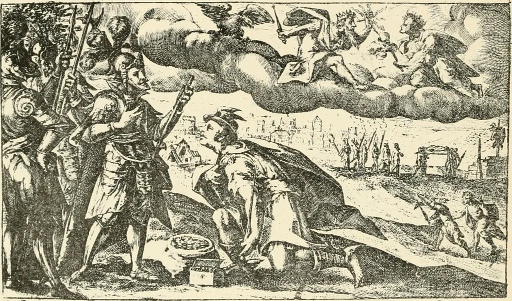 An illustration from The mirrovr of maiestie: or, The badges of honovr conceitedly emblazoned. A photo-lith. fac-simile reprint from Mr. Corser's perfect copy. A.D. 1618, 1870, leaf 125