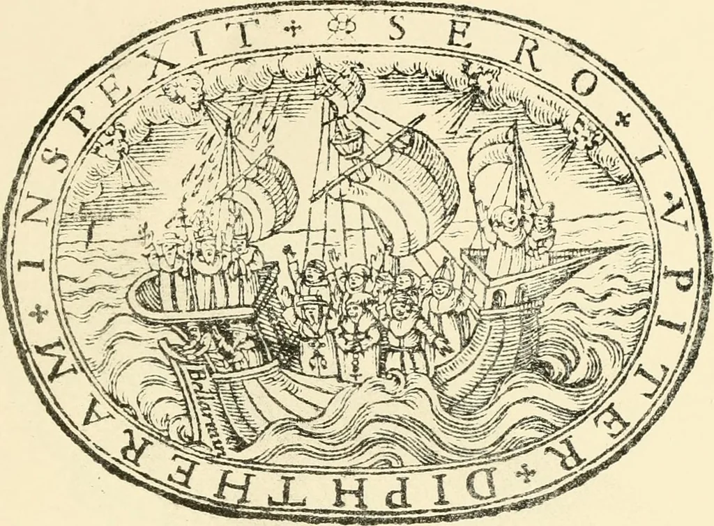 An illustration from The mirrovr of maiestie: or, The badges of honovr conceitedly emblazoned. A photo-lith. fac-simile reprint from Mr. Corser's perfect copy. A.D. 1618, 1870, leaf 68