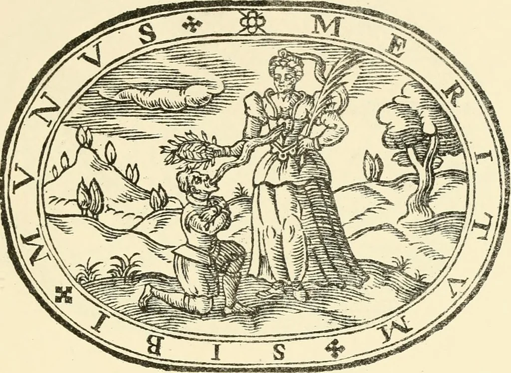 An illustration from The mirrovr of maiestie: or, The badges of honovr conceitedly emblazoned. A photo-lith. fac-simile reprint from Mr. Corser's perfect copy. A.D. 1618, 1870, leaf 86
