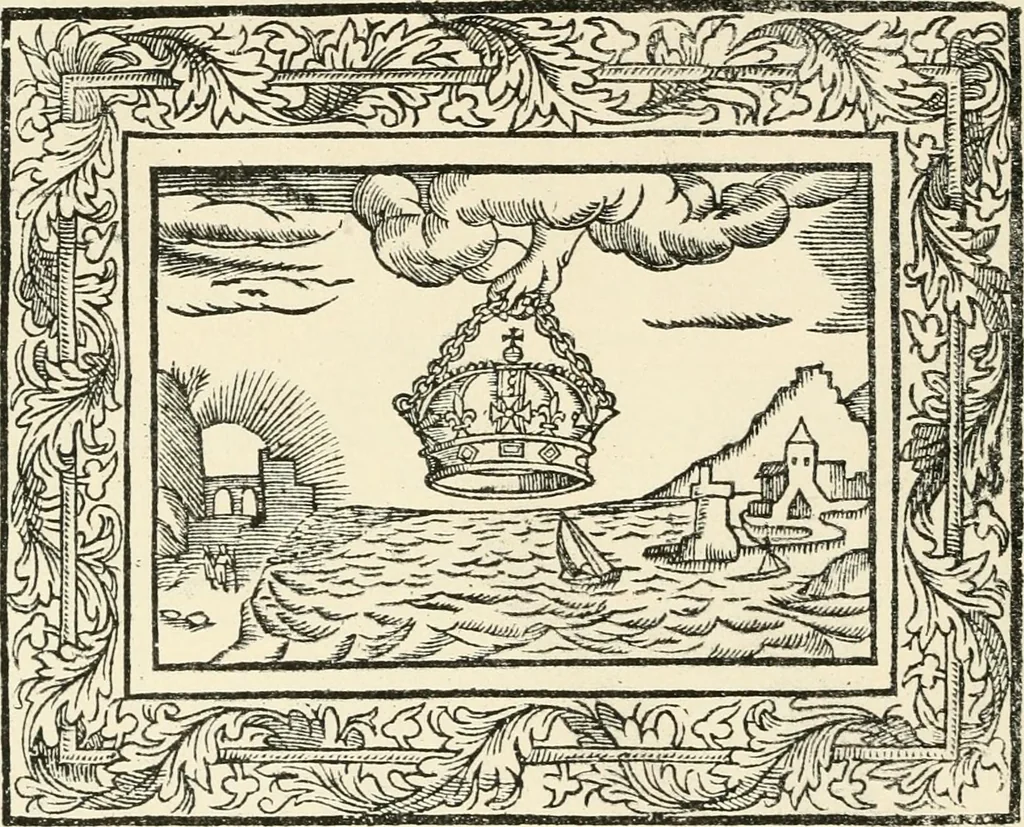 An illustration from The mirrovr of maiestie: or, The badges of honovr conceitedly emblazoned. A photo-lith. fac-simile reprint from Mr. Corser's perfect copy. A.D. 1618, 1870, leaf 91