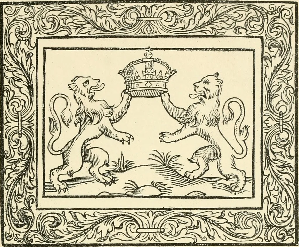 An illustration from The mirrovr of maiestie: or, The badges of honovr conceitedly emblazoned. A photo-lith. fac-simile reprint from Mr. Corser's perfect copy. A.D. 1618, 1870, leaf 92