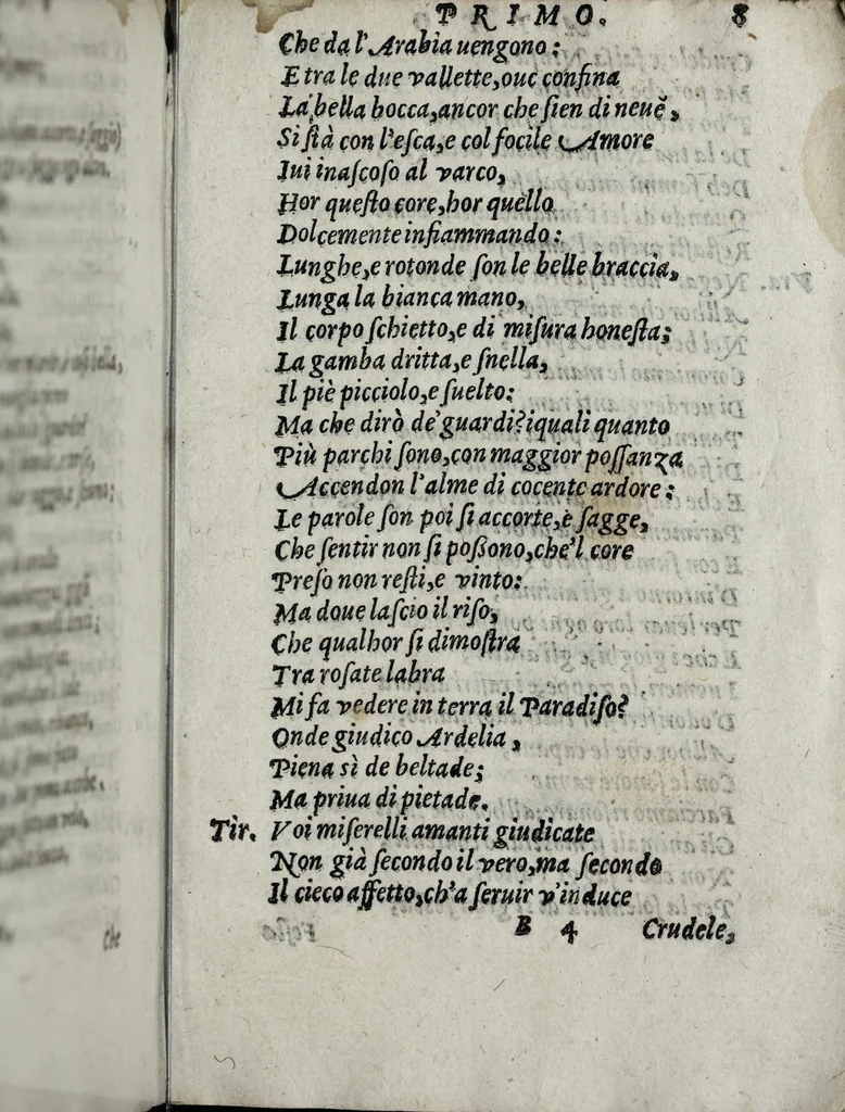 An illustration from Mirtilla : pastorale, 1598, leaf 33
