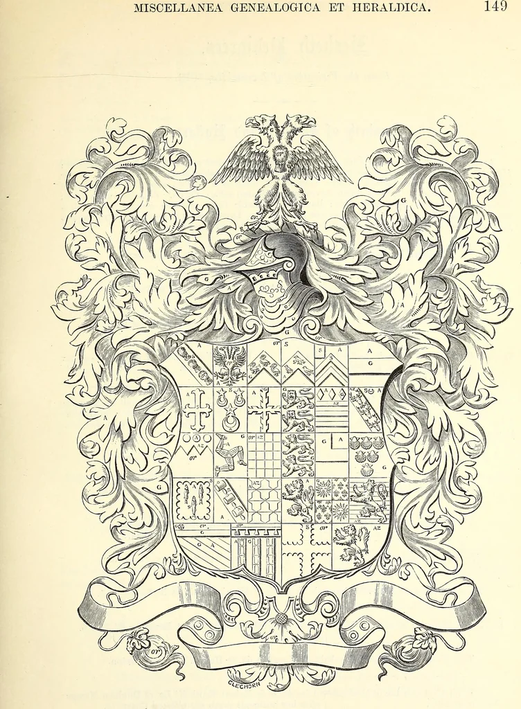An illustration from Miscellanea genealogica et heraldica :, 1868, leaf 556