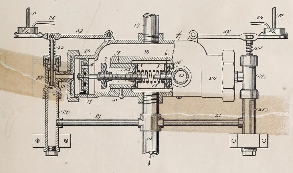 An illustration from Miscellaneous U.S. elevator patents, 1880, leaf 111