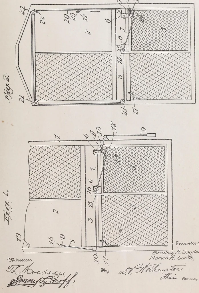 An illustration from Miscellaneous U.S. elevator patents, 1880, leaf 813