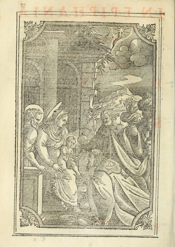 An illustration from Missale Romanum ex decreto Sacrosancti Concilij Tridentini restitutum : Pii V. Pont. Max. iussu editum et Clementis VIII. auctoritte recognitum, 1623, leaf 102