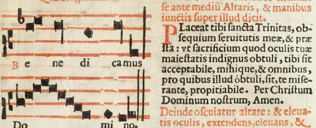 An illustration from Missale Romanum ex decreto Sacrosancti Concilij Tridentini restitutum : Pii V. Pont. Max. iussu editum et Clementis VIII. auctoritte recognitum, 1623, leaf 321