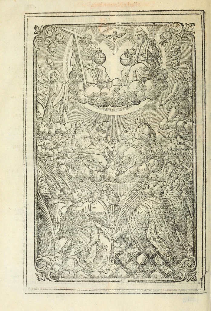 An illustration from Missale Romanum ex decreto Sacrosancti Concilij Tridentini restitutum : Pii V. Pont. Max. iussu editum et Clementis VIII. auctoritte recognitum, 1623, leaf 538