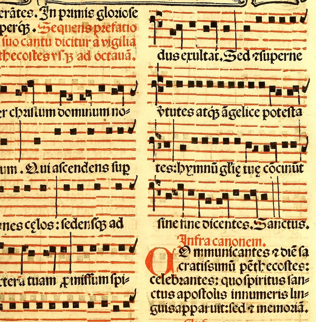 An illustration from Missale romanum ordinarium. : Misale romanum nuper adoptatum co[m]modu[m] quoru[m]cu[m]q[ue] sacerdotu[m] summa diligentia distinctu[m]: atq[ue] ita ex nouo ordine digestu[m] vt apposit[is] introitib[us], gradualib[us], offertorijs [et] co[m]munionibus o[mn]es miss[a]e sint in suis loc[is] integre. In quo etia[m] adiunct[a]e sunt mult[a]e miss[a]e uou[a]e [sic], [et] alia plurima sup[er]addita, q[uae] in missalib[us] hacten[us] i[m]p[re]ssis d[e]sideraba[n]tur. 1561, 1561, leaf 231