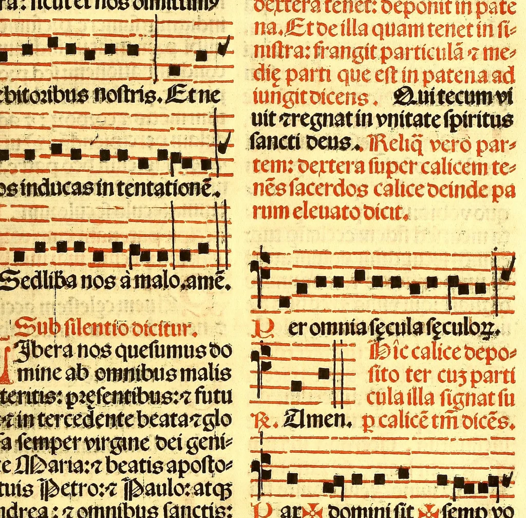 An illustration from Missale romanum ordinarium. : Misale romanum nuper adoptatum co[m]modu[m] quoru[m]cu[m]q[ue] sacerdotu[m] summa diligentia distinctu[m]: atq[ue] ita ex nouo ordine digestu[m] vt apposit[is] introitib[us], gradualib[us], offertorijs [et] co[m]munionibus o[mn]es miss[a]e sint in suis loc[is] integre. In quo etia[m] adiunct[a]e sunt mult[a]e miss[a]e uou[a]e [sic], [et] alia plurima sup[er]addita, q[uae] in missalib[us] hacten[us] i[m]p[re]ssis d[e]sideraba[n]tur. 1561, 1561, leaf 259