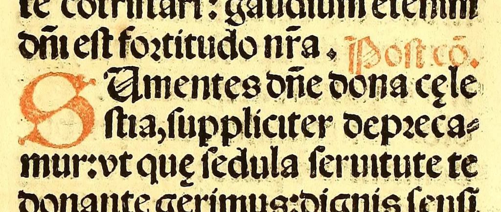 An illustration from Missale romanum ordinarium. : Misale romanum nuper adoptatum co[m]modu[m] quoru[m]cu[m]q[ue] sacerdotu[m] summa diligentia distinctu[m]: atq[ue] ita ex nouo ordine digestu[m] vt apposit[is] introitib[us], gradualib[us], offertorijs [et] co[m]munionibus o[mn]es miss[a]e sint in suis loc[is] integre. In quo etia[m] adiunct[a]e sunt mult[a]e miss[a]e uou[a]e [sic], [et] alia plurima sup[er]addita, q[uae] in missalib[us] hacten[us] i[m]p[re]ssis d[e]sideraba[n]tur. 1561, 1561, leaf 349