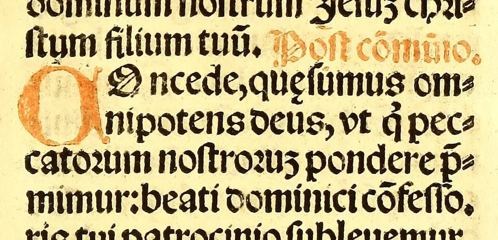 An illustration from Missale romanum ordinarium. : Misale romanum nuper adoptatum co[m]modu[m] quoru[m]cu[m]q[ue] sacerdotu[m] summa diligentia distinctu[m]: atq[ue] ita ex nouo ordine digestu[m] vt apposit[is] introitib[us], gradualib[us], offertorijs [et] co[m]munionibus o[mn]es miss[a]e sint in suis loc[is] integre. In quo etia[m] adiunct[a]e sunt mult[a]e miss[a]e uou[a]e [sic], [et] alia plurima sup[er]addita, q[uae] in missalib[us] hacten[us] i[m]p[re]ssis d[e]sideraba[n]tur. 1561, 1561, leaf 459