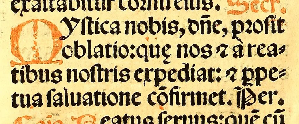 An illustration from Missale romanum ordinarium. : Misale romanum nuper adoptatum co[m]modu[m] quoru[m]cu[m]q[ue] sacerdotu[m] summa diligentia distinctu[m]: atq[ue] ita ex nouo ordine digestu[m] vt apposit[is] introitib[us], gradualib[us], offertorijs [et] co[m]munionibus o[mn]es miss[a]e sint in suis loc[is] integre. In quo etia[m] adiunct[a]e sunt mult[a]e miss[a]e uou[a]e [sic], [et] alia plurima sup[er]addita, q[uae] in missalib[us] hacten[us] i[m]p[re]ssis d[e]sideraba[n]tur. 1561, 1561, leaf 502