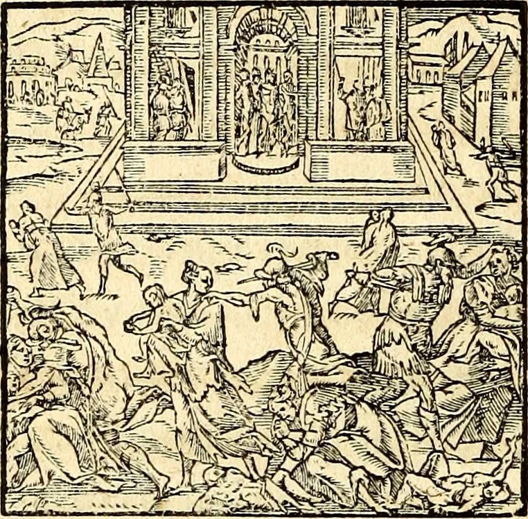 An illustration from Missale romanvm, ex decreto sacrosancti Concilij Tridentini restitum, 1575, leaf 105