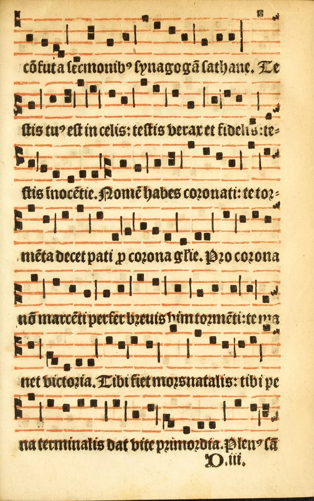 An illustration from Misse familiares cum suis ca[n]tibu[us] angelicis nuperrime ad vngue[m] recognite : nam pleraq[ue] in vetustiorib[us] exe[m]plarib[us] truncata, in hac nouissima recognitione reintegrata sunt sicuti precipue in intonationibus Psalmorum videre est. Misse sole[n]niores toti[us] anni, nuperrime ad vngue[m] recognite. Communes prose totius anni nouissime emendate, 1526, leaf 163
