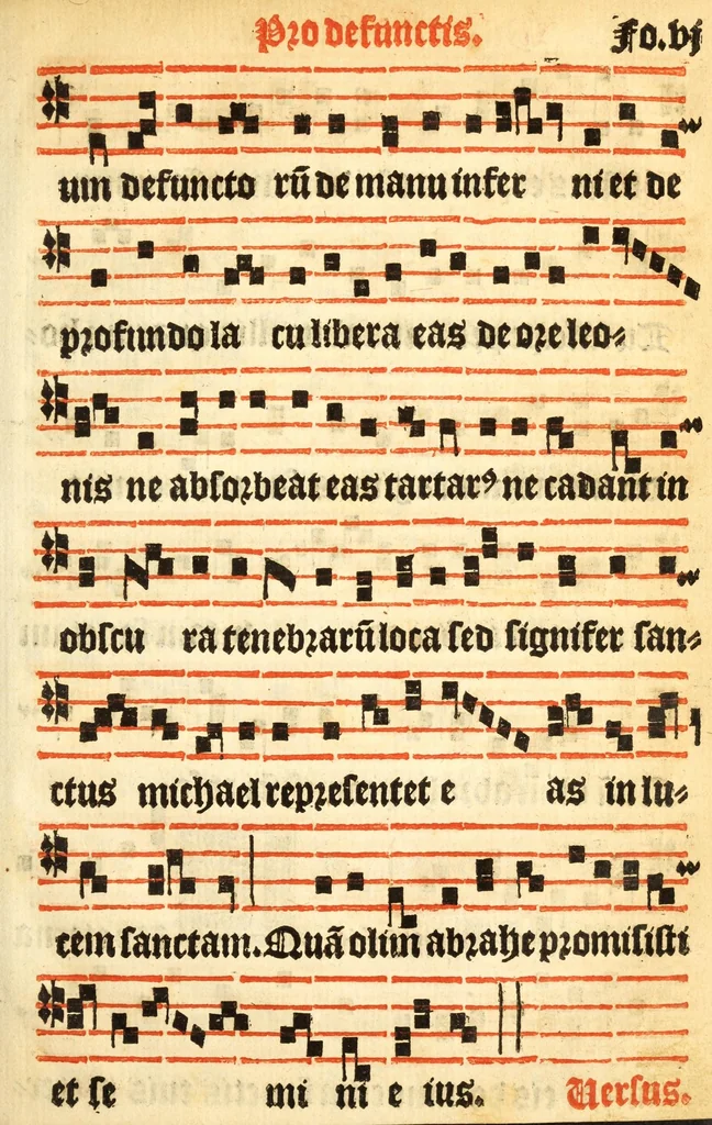 An illustration from Misse familiares cum suis ca[n]tibu[us] angelicis nuperrime ad vngue[m] recognite : nam pleraq[ue] in vetustiorib[us] exe[m]plarib[us] truncata, in hac nouissima recognitione reintegrata sunt sicuti precipue in intonationibus Psalmorum videre est. Misse sole[n]niores toti[us] anni, nuperrime ad vngue[m] recognite. Communes prose totius anni nouissime emendate, 1526, leaf 17