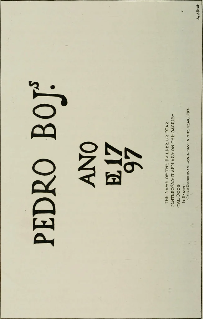 An illustration from Mission architecture as exemplified in San Xavier del Bac; including a complete list of the missions in the South-west; also a bibliography of the manuscripts and works pertaining to the subject, 1919, leaf 85